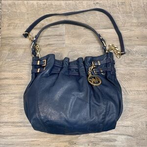 Michael Kors Edie Leather Hobo Bucket Bag